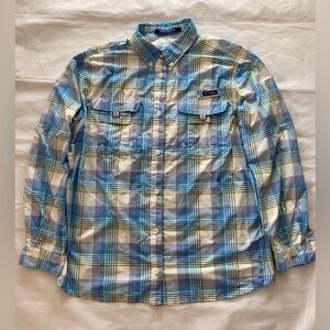 Columbia PFG Super Bahama Long Sleeve Women XL Fishing Shirt MultiColored Plaid